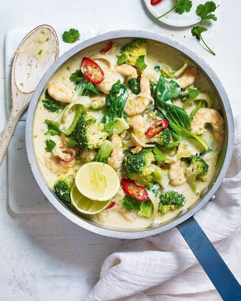 Thai green prawn curry